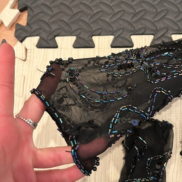 beaded and sequence black dress with lots of detailing - Picture 11 of 15